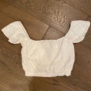 White Cropped Blouse